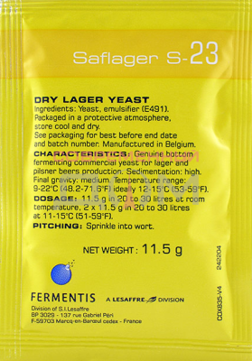 Дрожжи (пивные) сухие SAFLAGER S-23